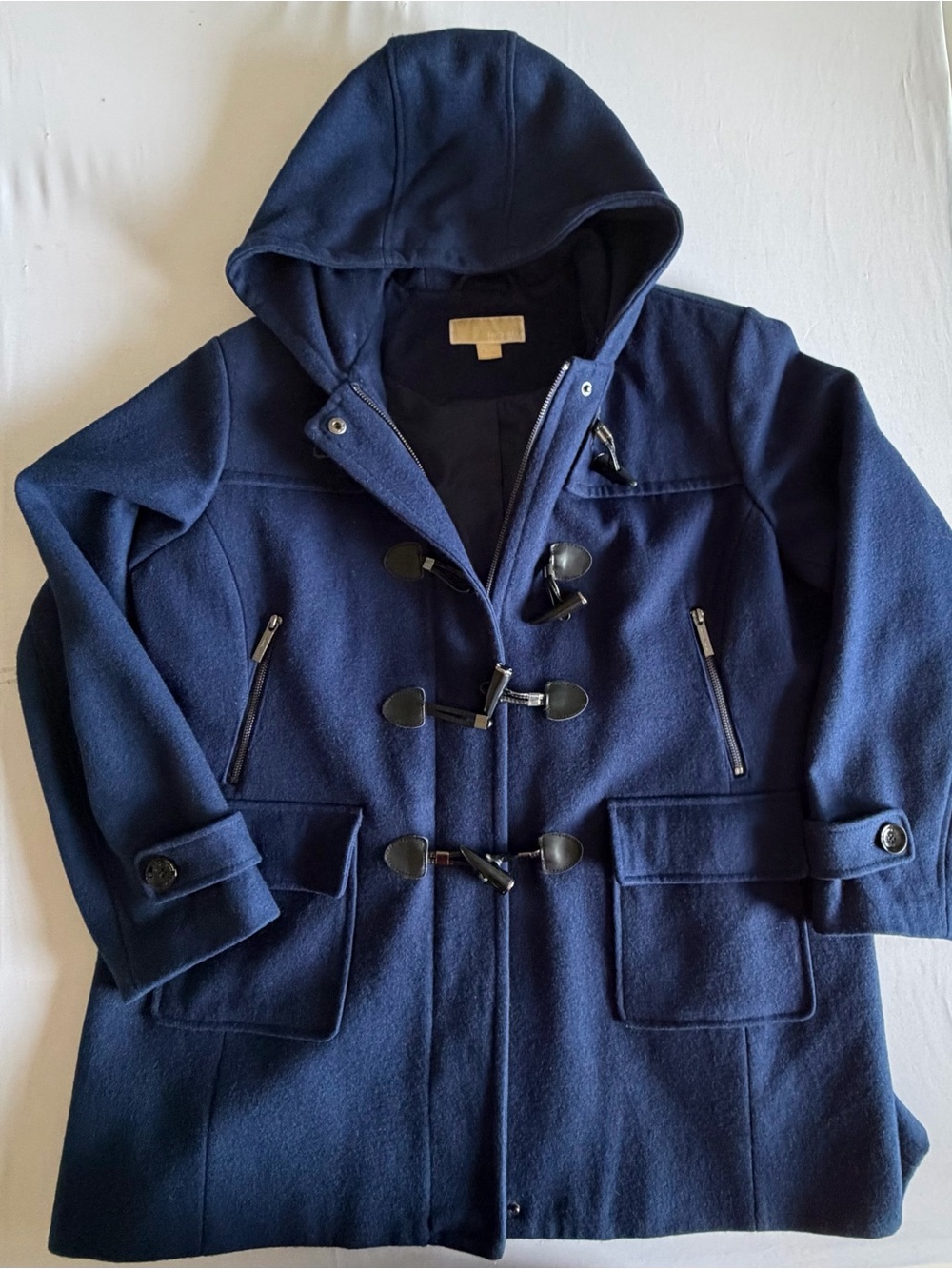 Michael Kors Hooded Pea Duffle Coat Women’s Navy Blue XL
